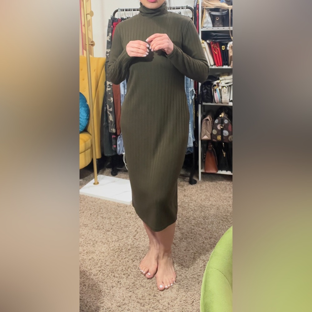 H & M turtleneck midi dress